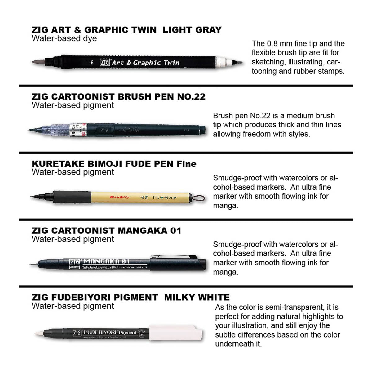 Pinselstift - Kuretake - ZIG - Illustration Basic