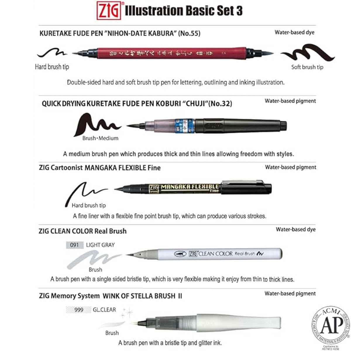 Pinselstift - Kuretake - ZIG - Illustration Basic