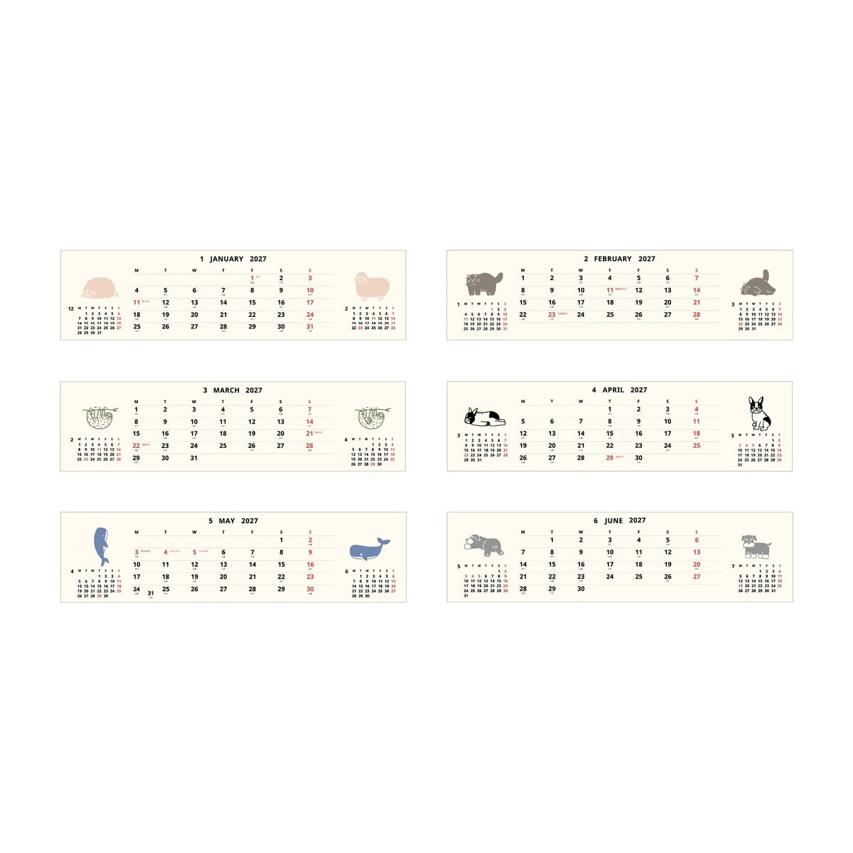 Kalender - 2027 - Tischkalender - Ring-Kalender (quer lang)