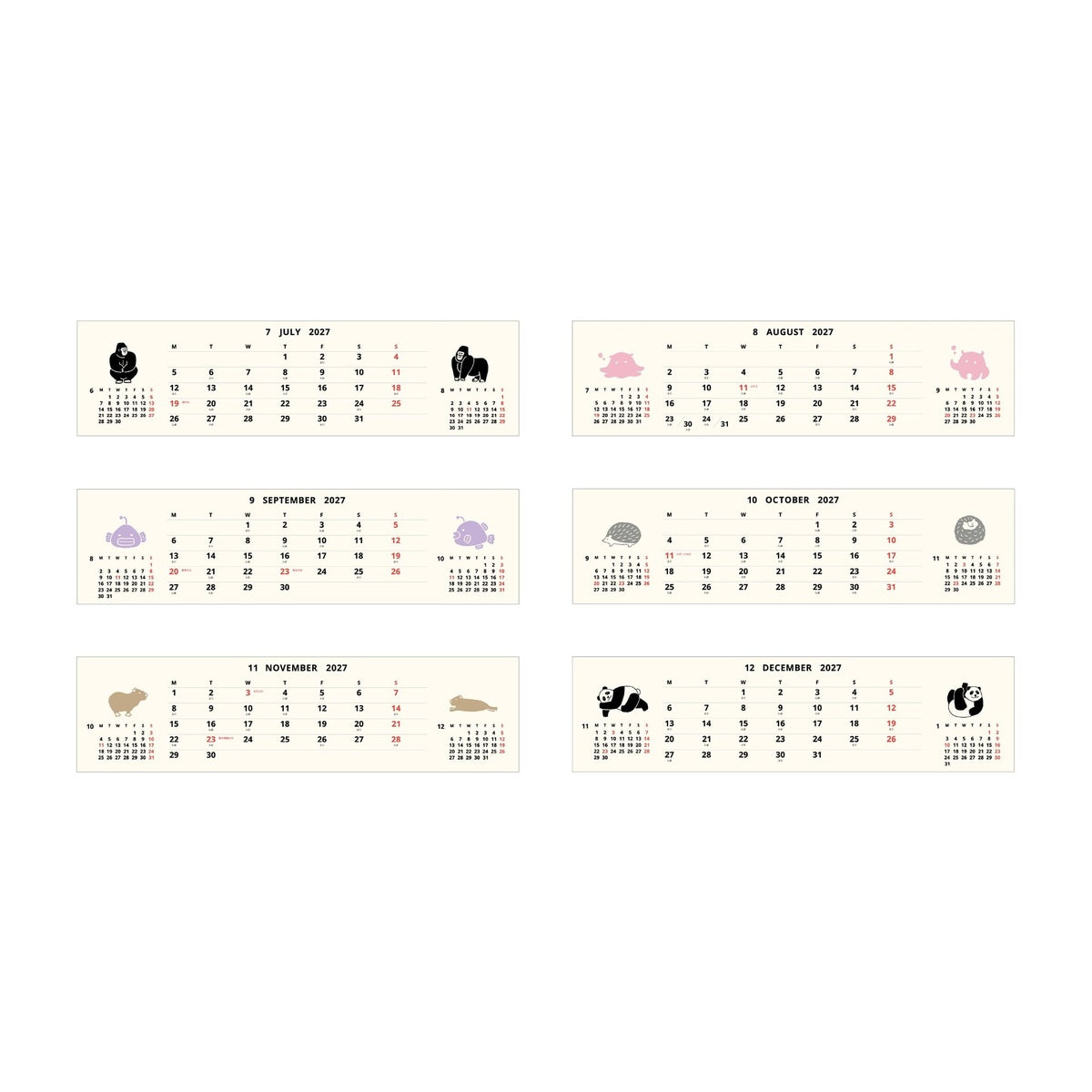 Kalender - 2027 - Tischkalender - Ring-Kalender (quer lang)