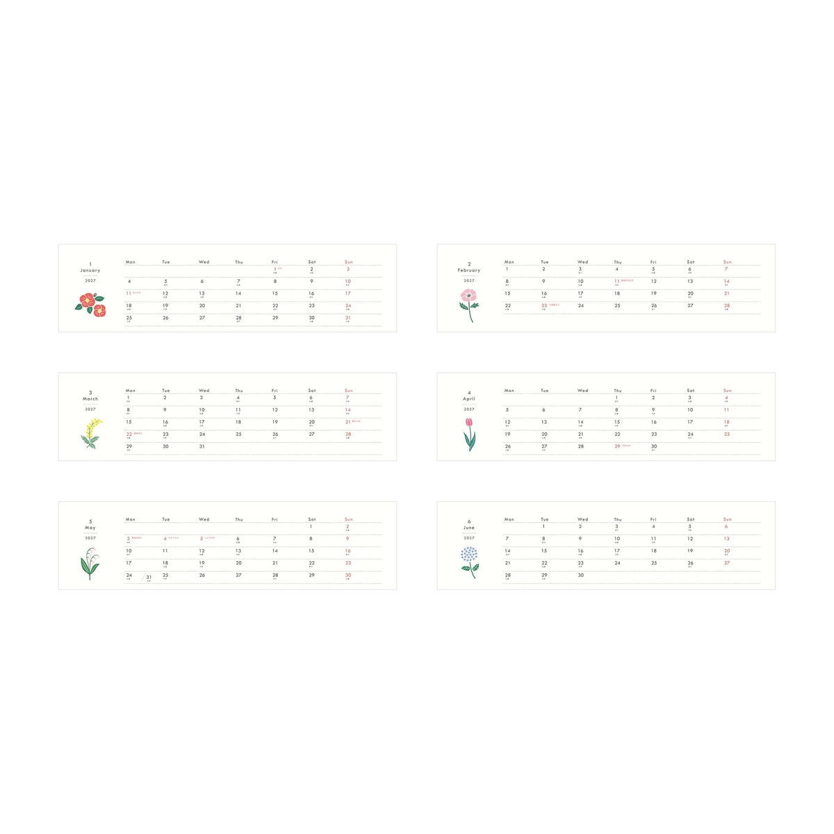 Kalender - 2027 - Tischkalender - Ring-Kalender (quer lang)
