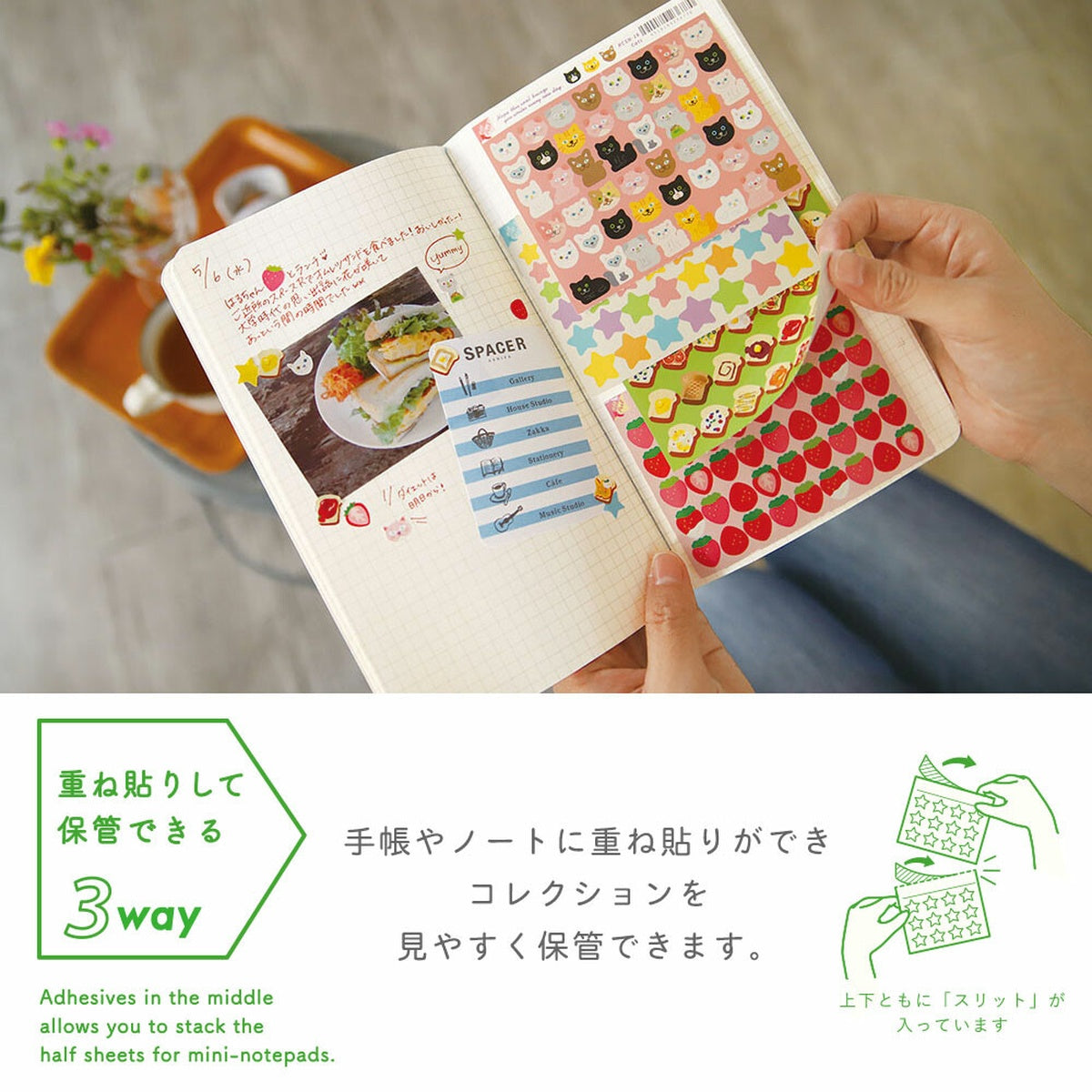 Deko-Sticker - 3way Circle Sticker - Spring and Sakura