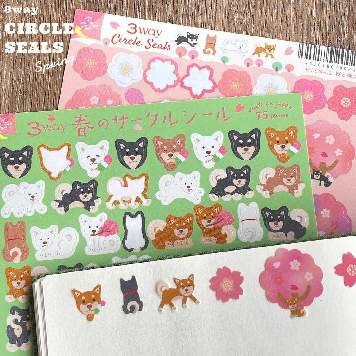 Deko-Sticker - 3way Circle Sticker - Spring and Sakura