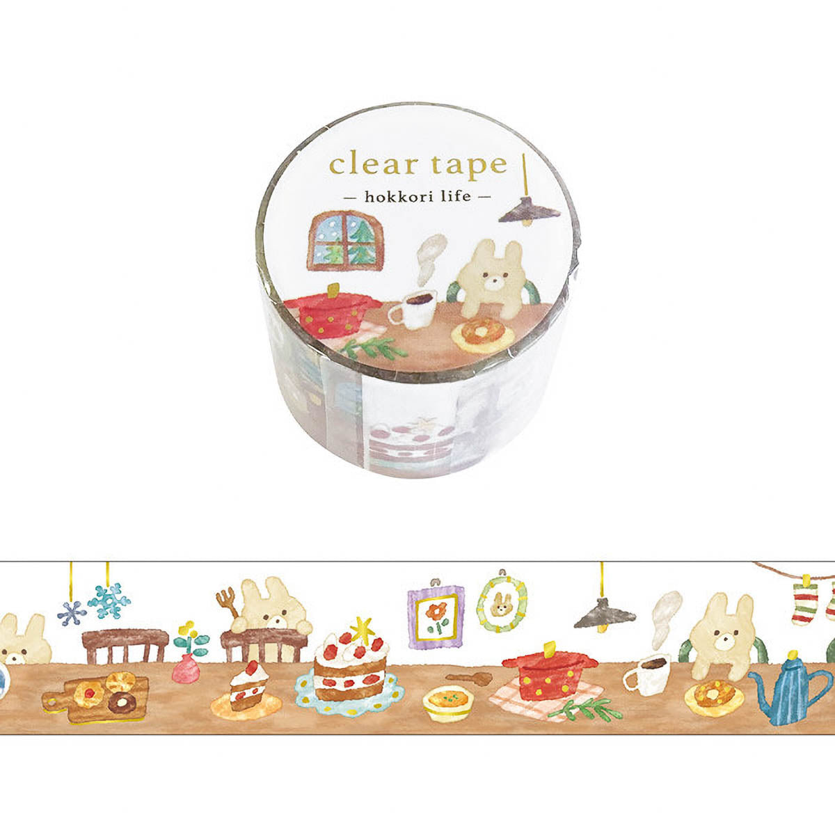 Decoration Tape - Clear Tape - Hokkori Life - 30mm