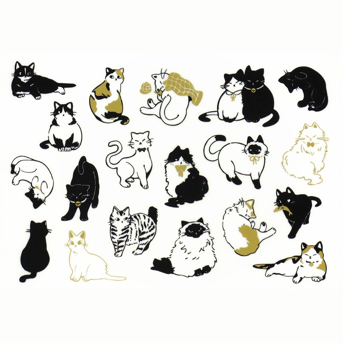 Stoffaufkleber - Fabric Transfer Sticker - Animals - Black & Gold