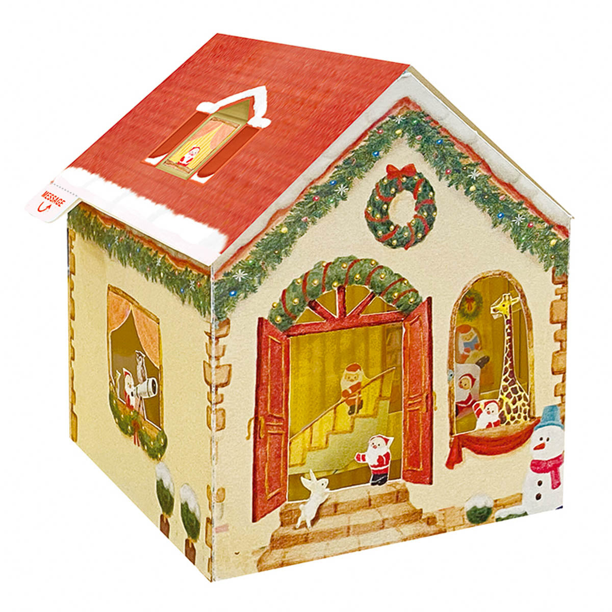 Grußkarte - Mini Santa House - Pop-up Card