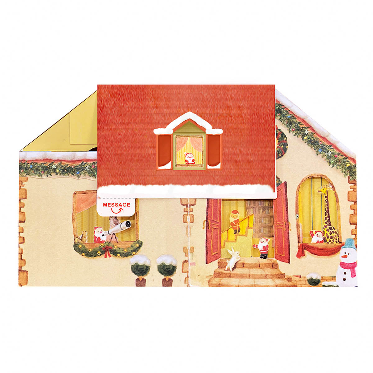 Grußkarte - Mini Santa House - Pop-up Card