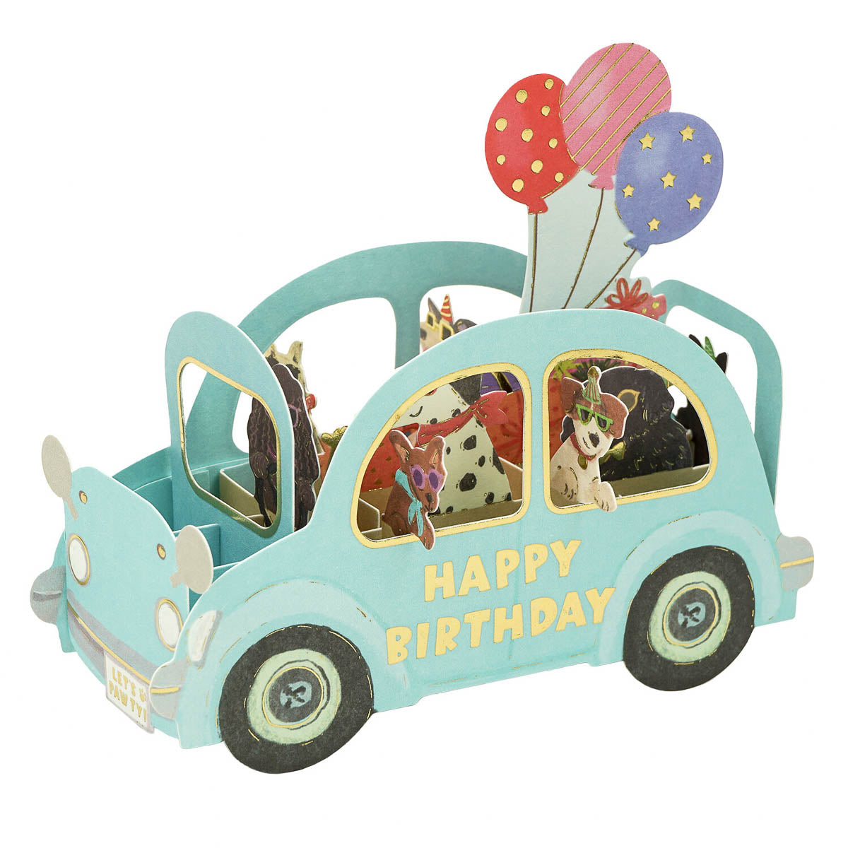 Grußkarte - Birthday Party Car