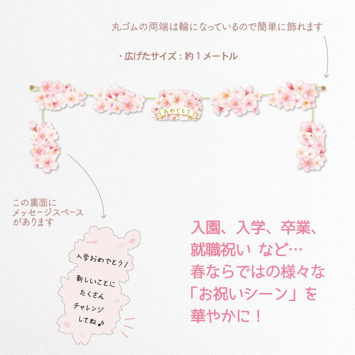 Girlande - Garland Card - Cherry Blossom
