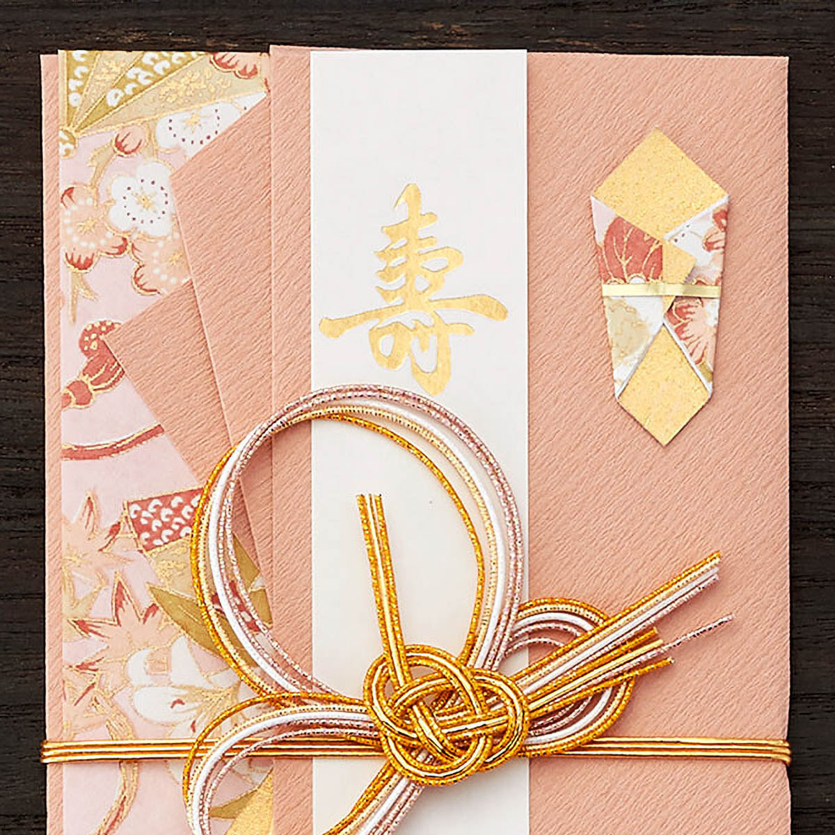 Geschenkumschlag - Blumen mit Gold