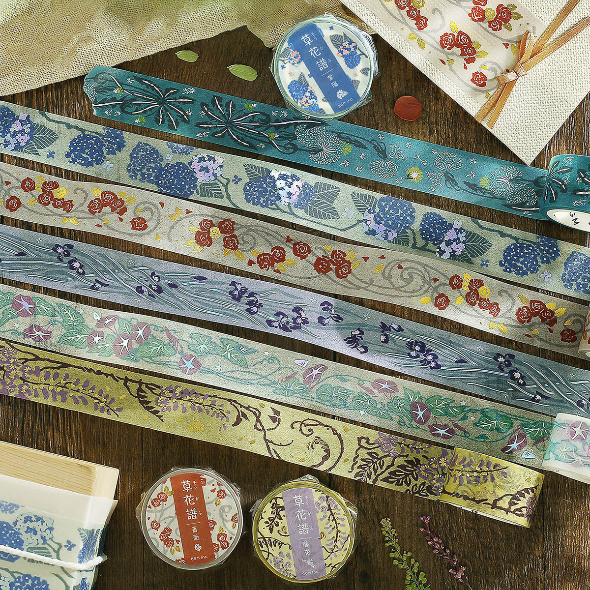 Masking Tape - Foil Stamp »Kusahanafu« Flower Music