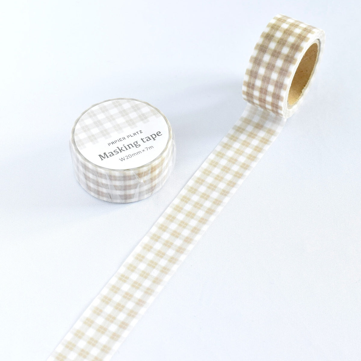 Masking Tape - Papier Platz - Check Pattern - Brown Tone