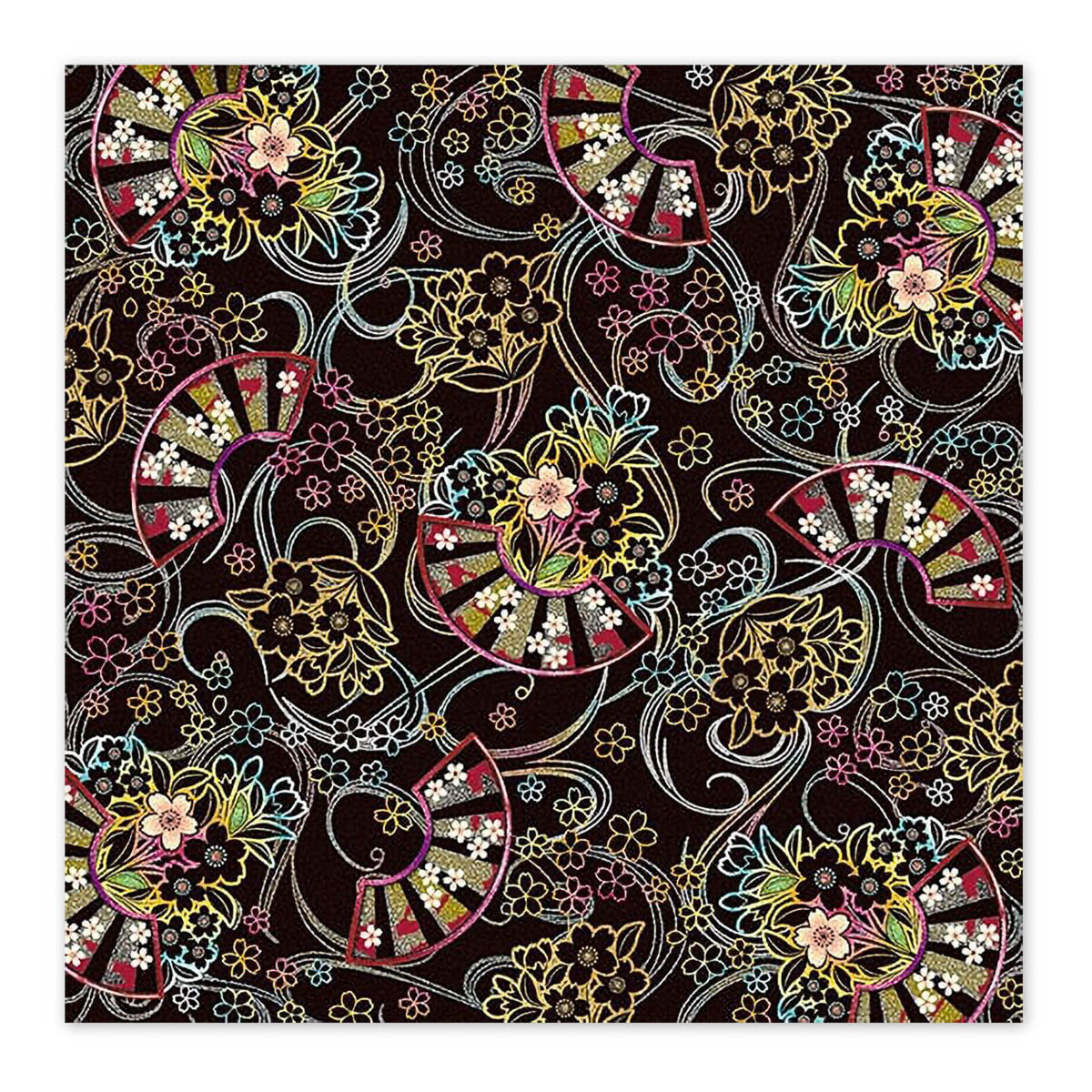 Origami Papier - Washi Chiyogami - Black