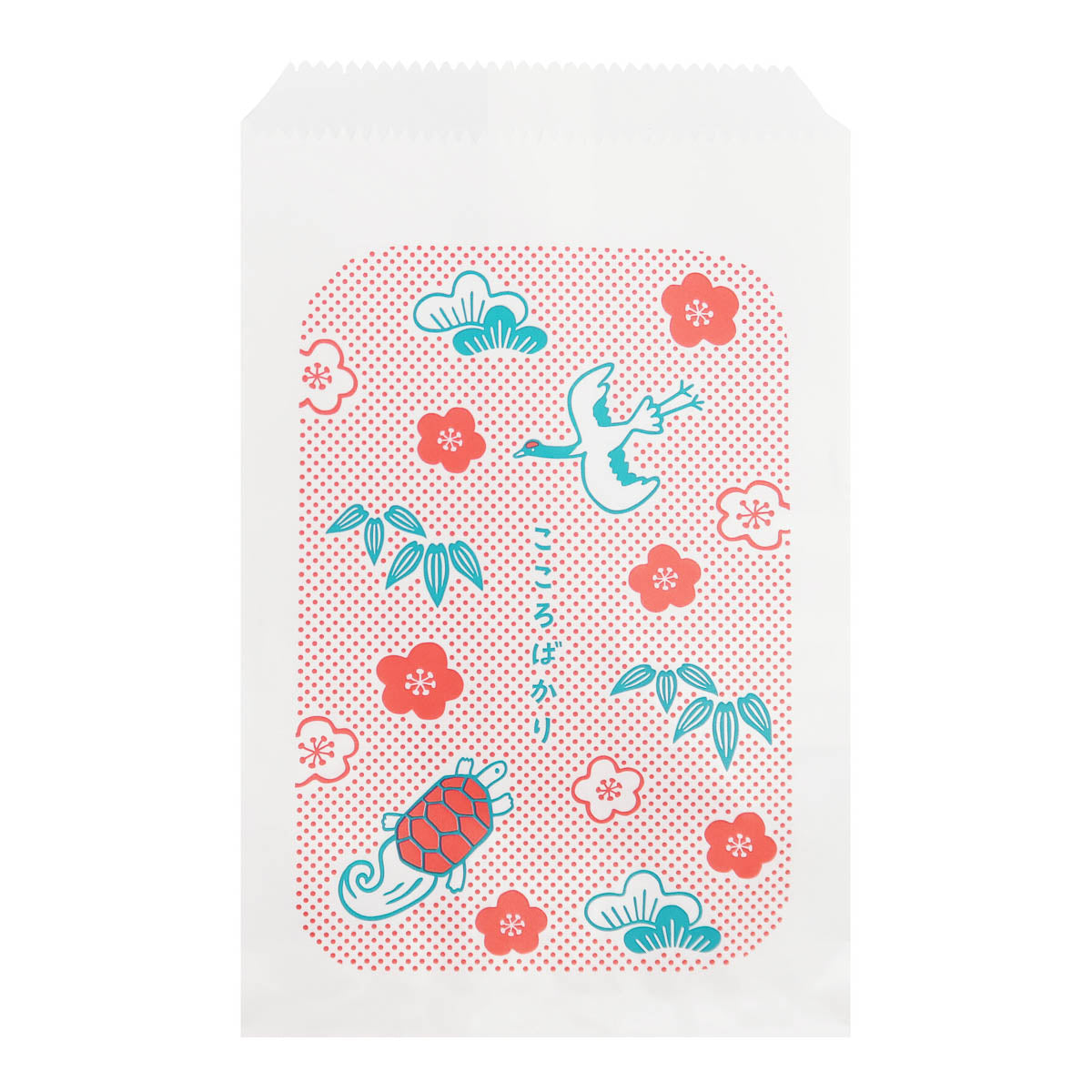 Papiertüte - Japanese Pattern - Flachtüte (170x117mm) Weiß - 10 Stück