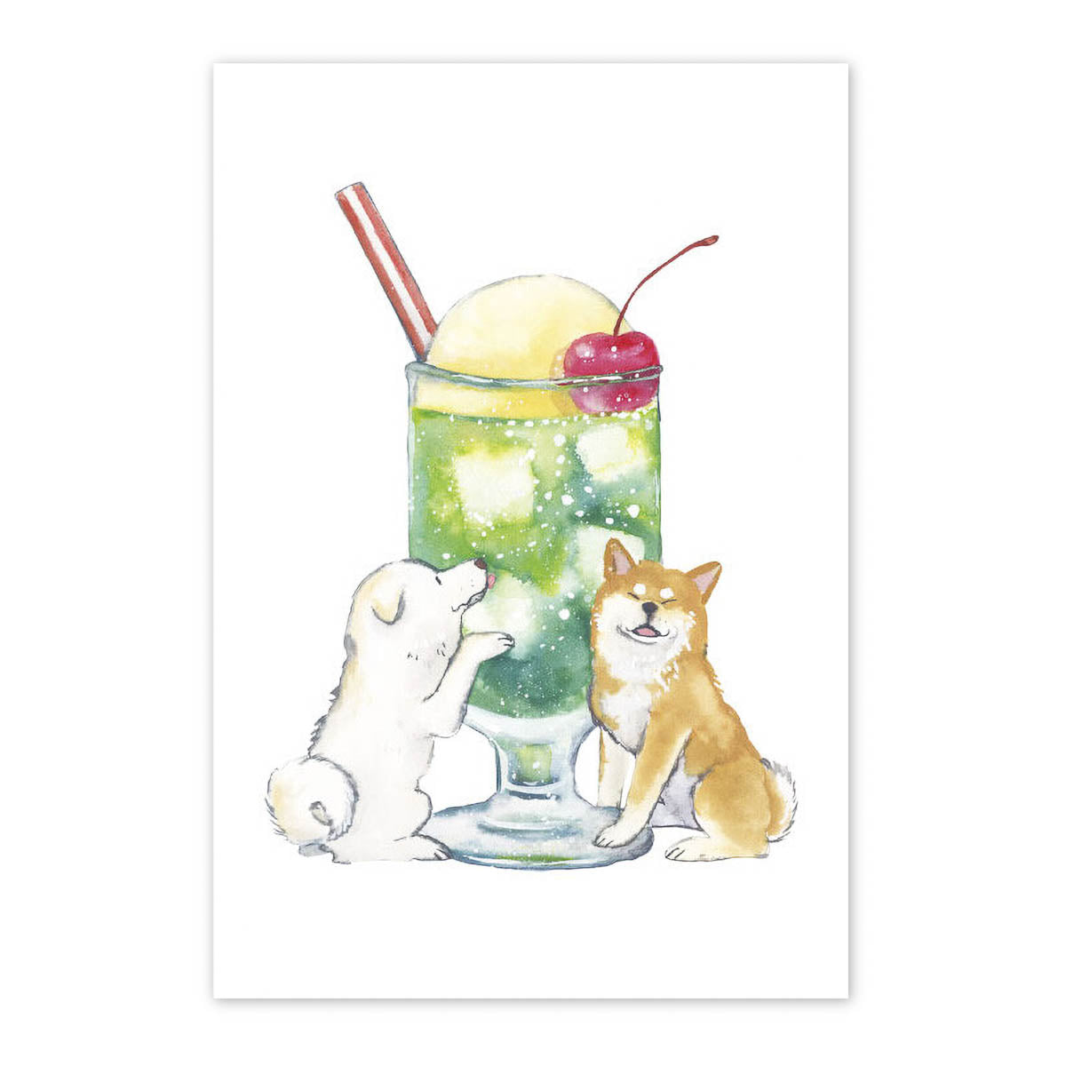 Postkarte - Natsuka Murata - Shiba Inu and Snacks (2024)