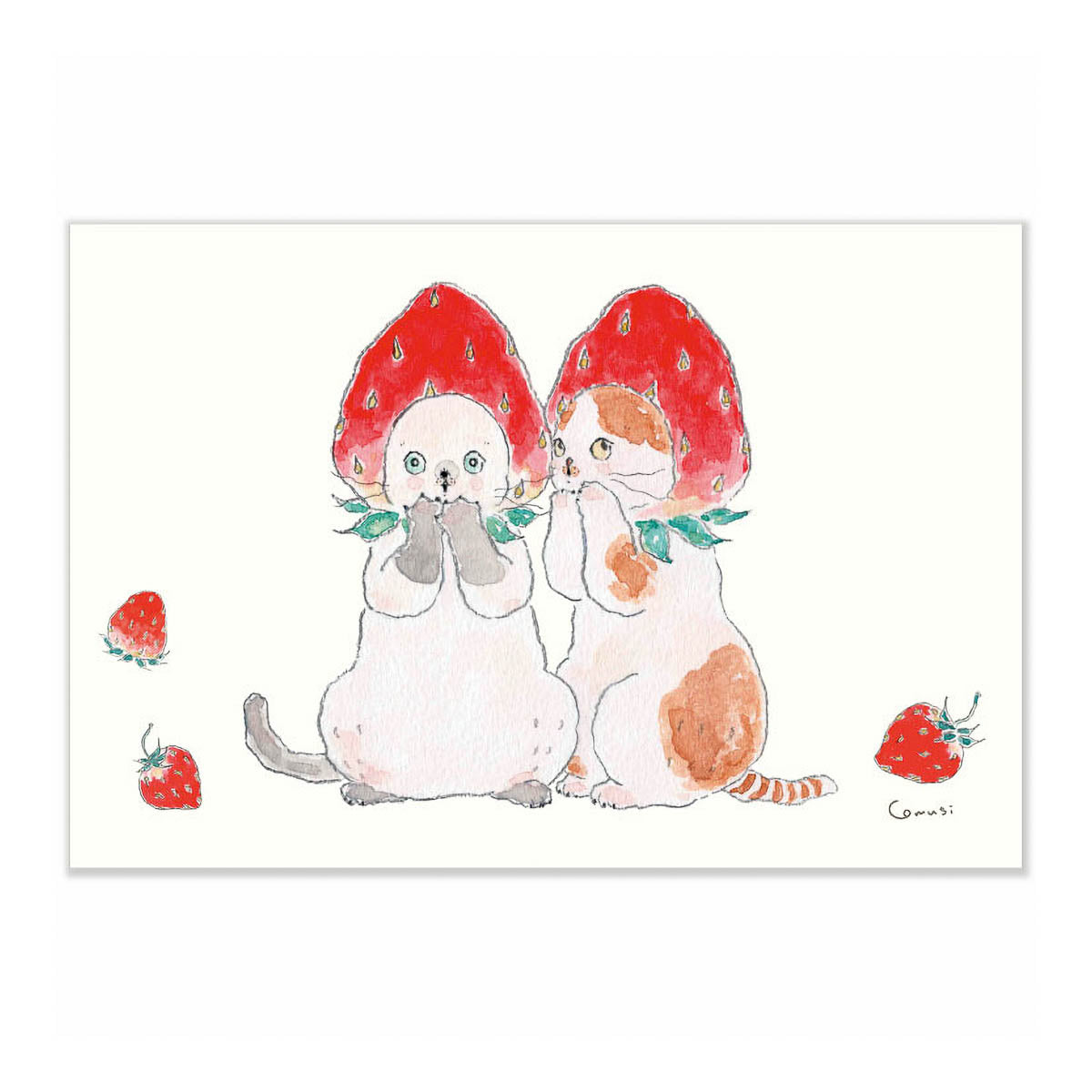 Postkarte - Tokoro Komugi - Strawberry
