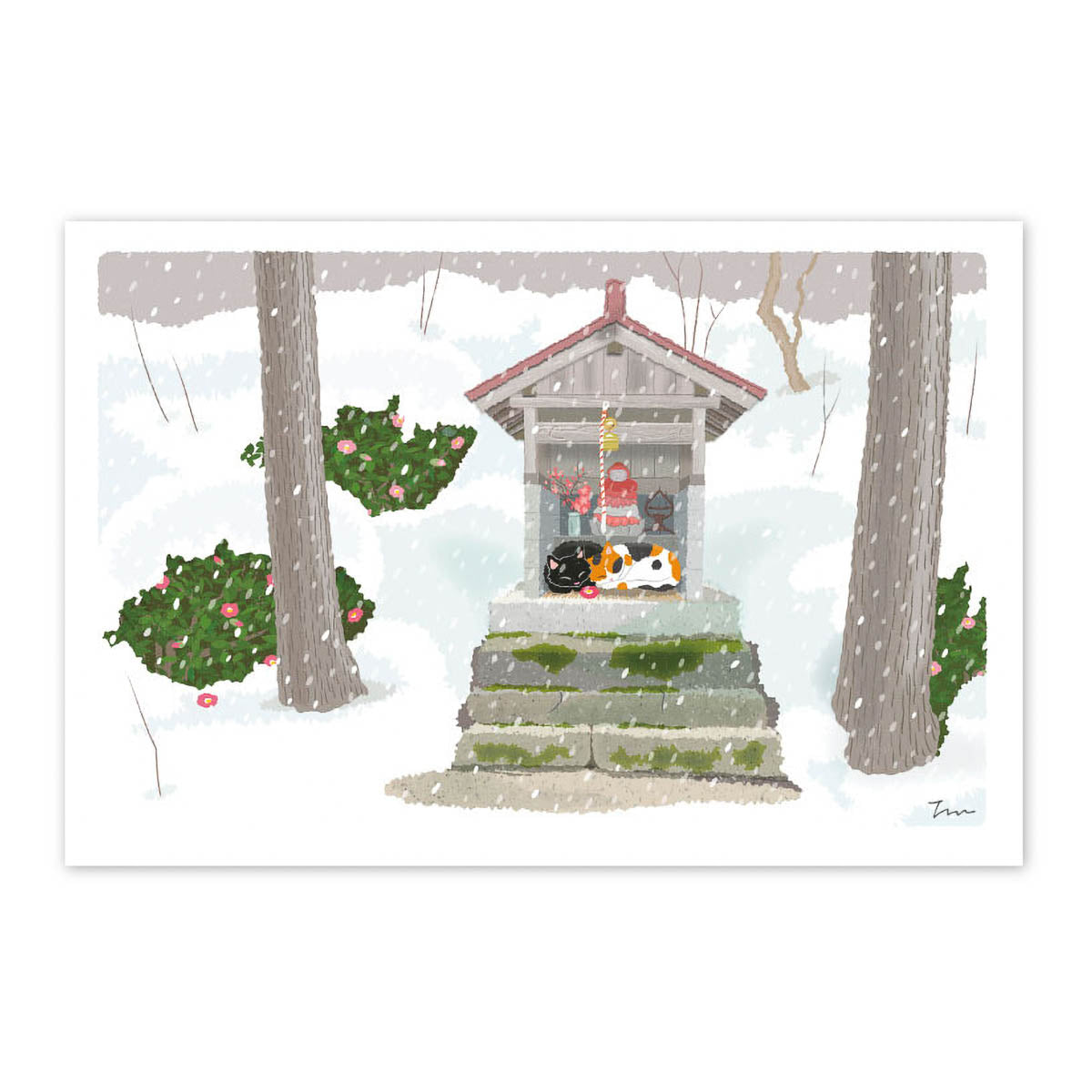 Postkarte - Travel Cat - Winter