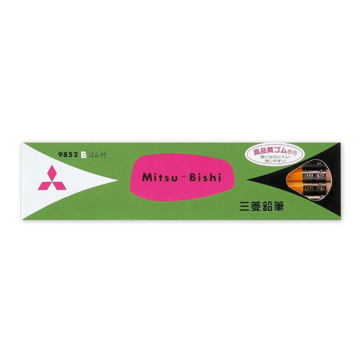 Bleistift - Uni Mitsubishi Pencil - 9852 - Office Pencil mit Radiergummi - 12 Stifte Set