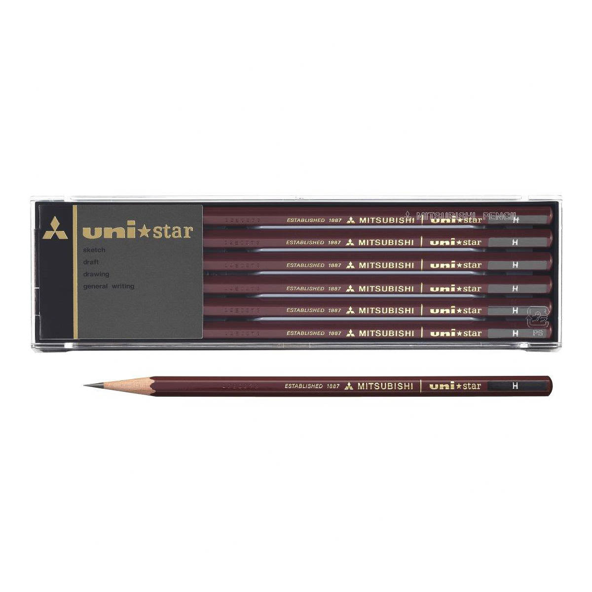 Bleistift - Uni Mitsubishi Pencil - unistar - 12-Stifte-Set