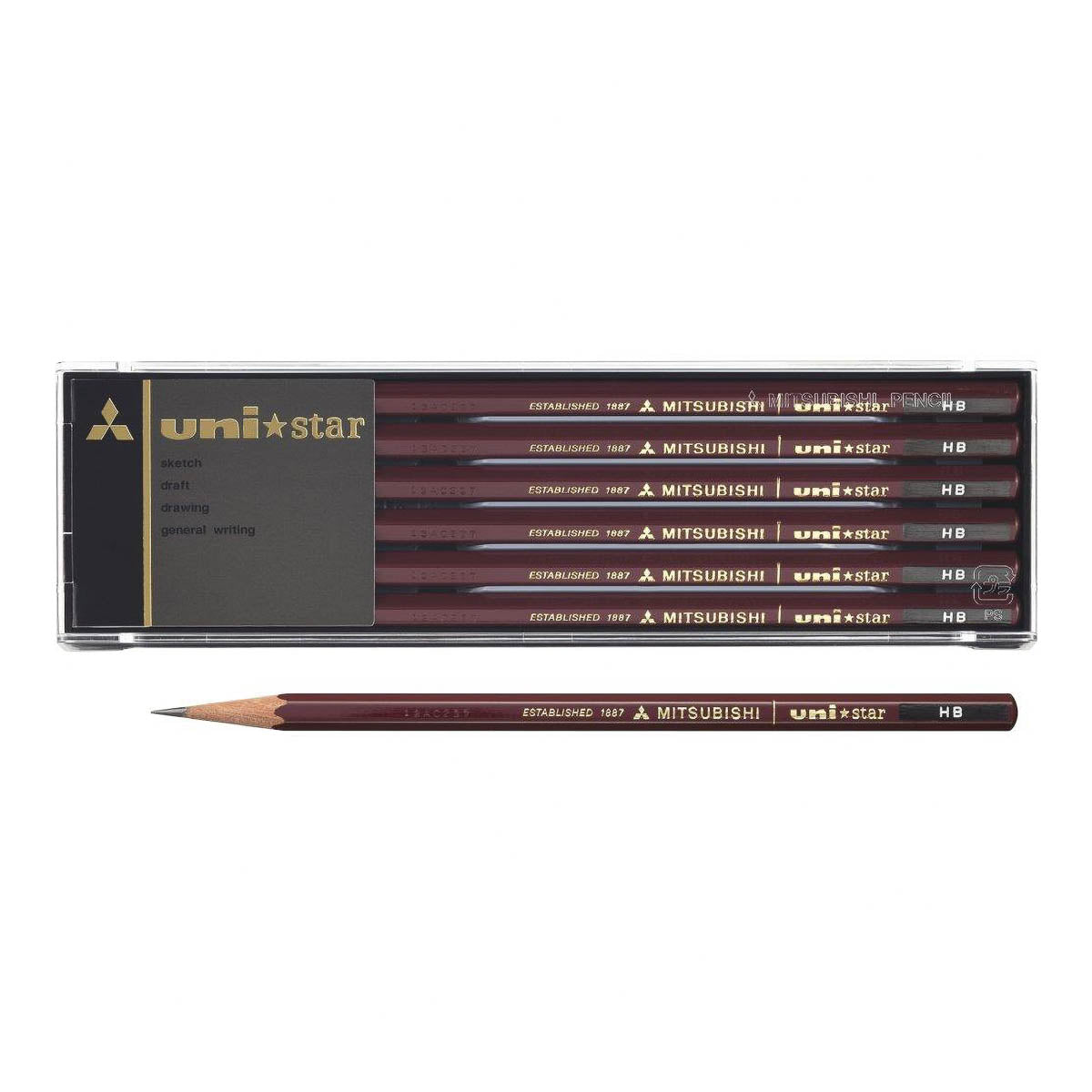 Bleistift - Uni Mitsubishi Pencil - unistar - 12-Stifte-Set