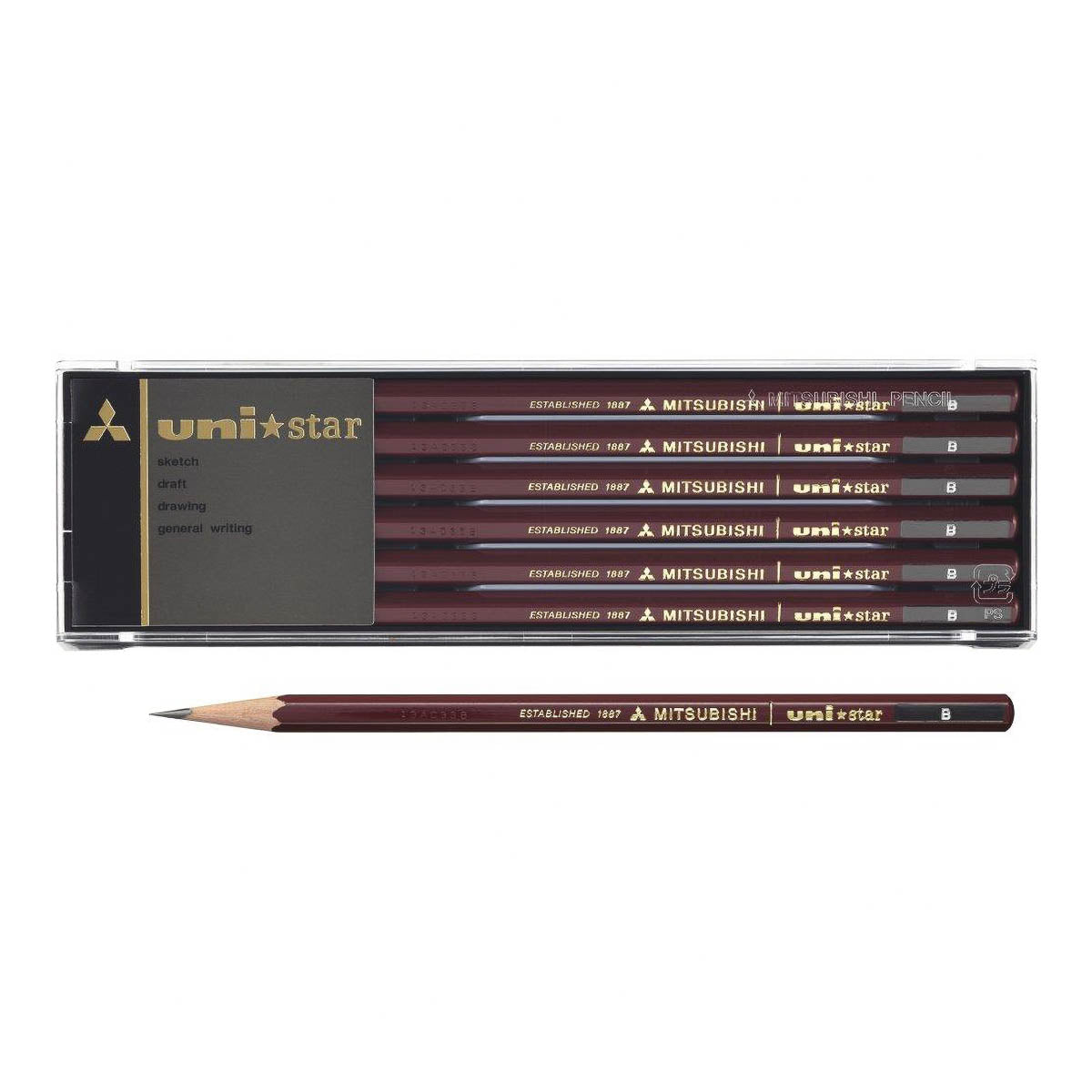 Bleistift - Uni Mitsubishi Pencil - unistar - 12-Stifte-Set