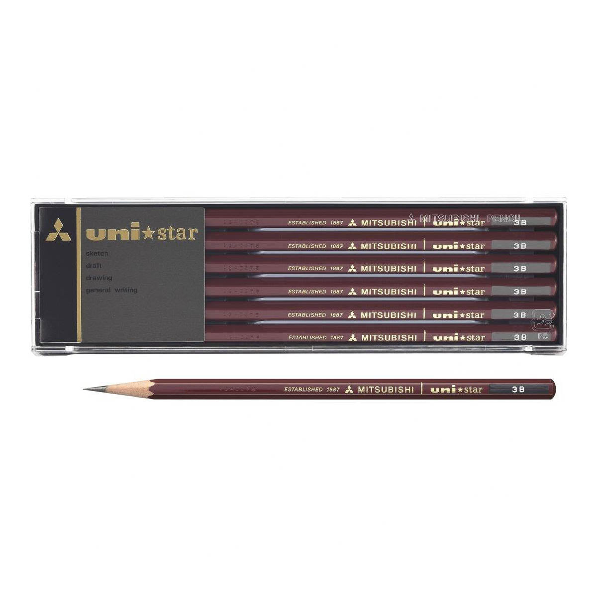 Bleistift - Uni Mitsubishi Pencil - unistar - 12-Stifte-Set
