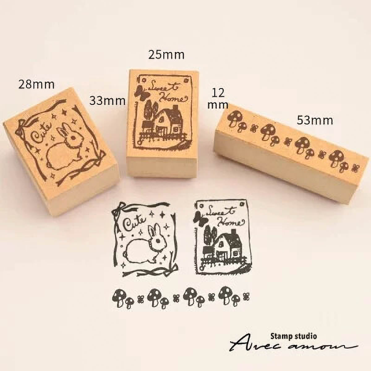 Stempel (Gummi) - Antique Stamp - Set of 3