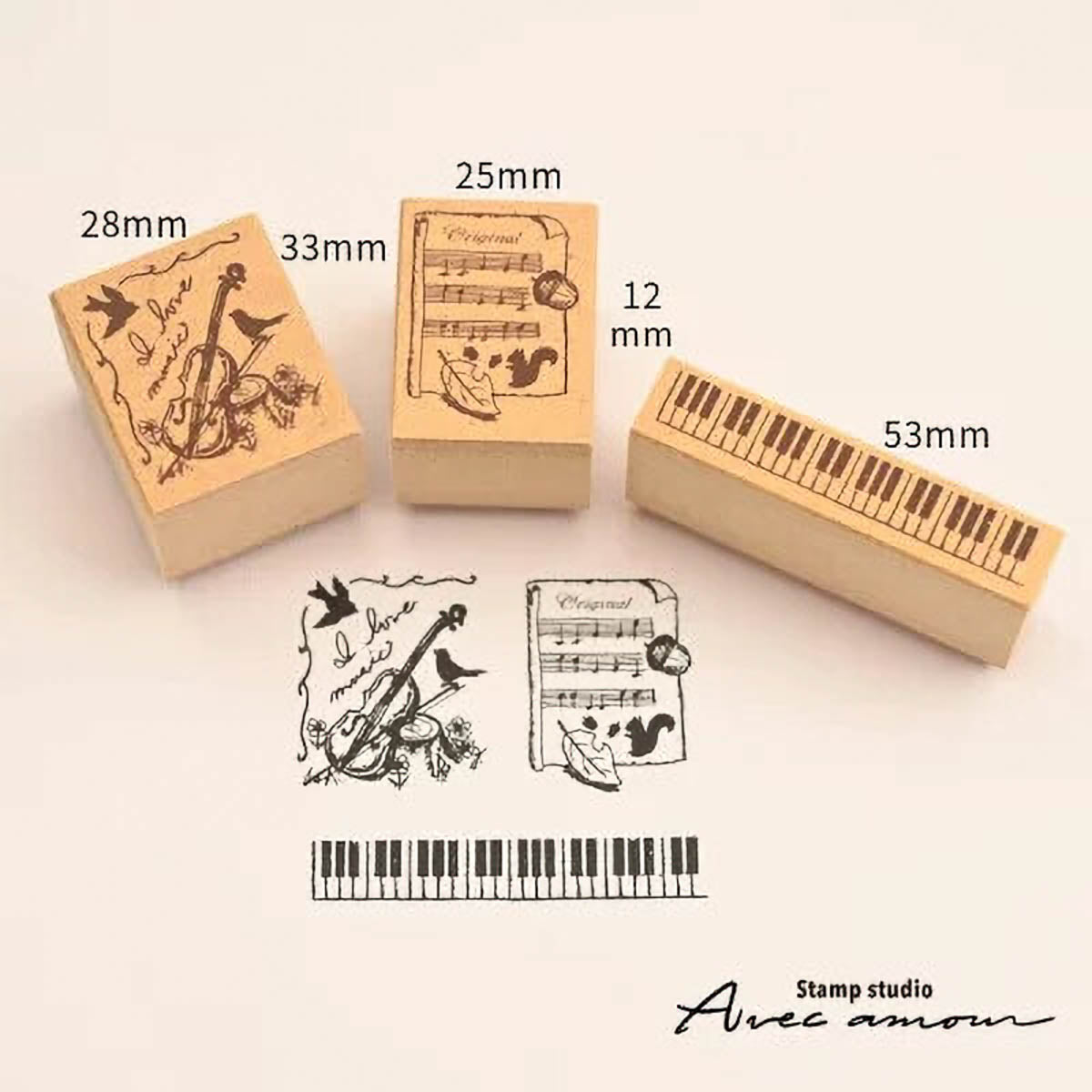 Stempel (Gummi) - Antique Stamp - Set of 3