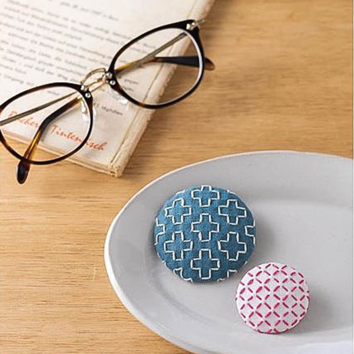 Sashiko-Set - hidamari - Sashiko Brosche