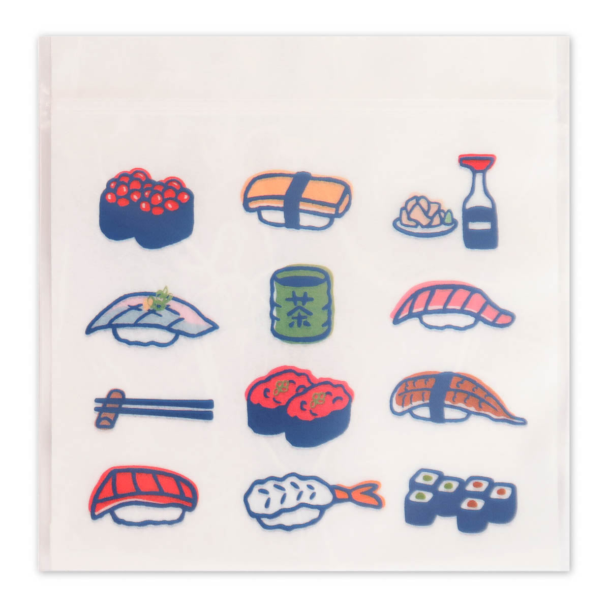 Verschlusstüte - Geschenktüte - Japanese Food Motifs - (8.5x10cm) - 5 Stück