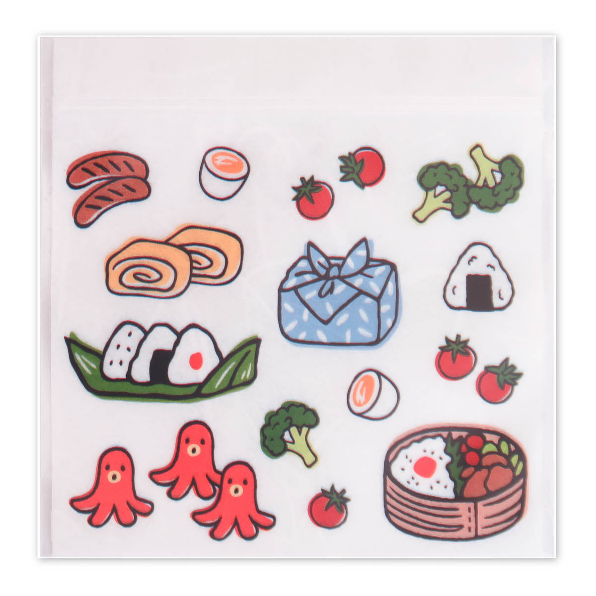 Verschlusstüte - Geschenktüte - Japanese Food Motifs - (8.5x10cm) - 5 Stück