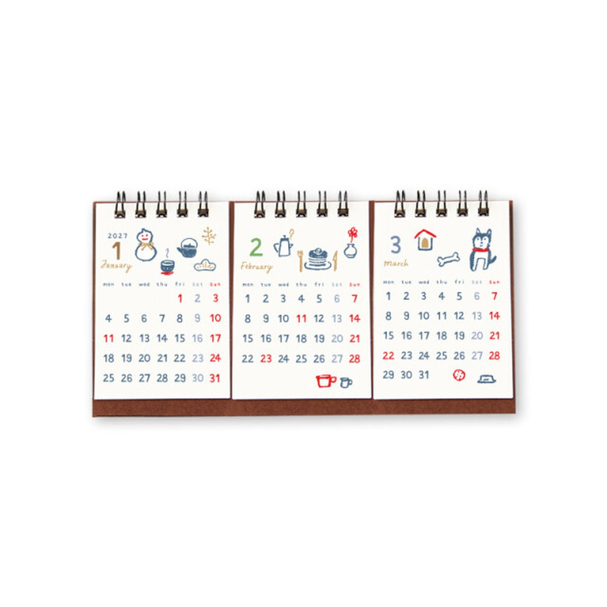 Kalender - 2027 - Desk Calendar - 3 Months