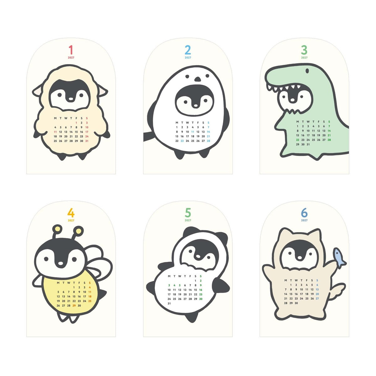 Kalender - 2027 - Tischkalender - Kigurumi