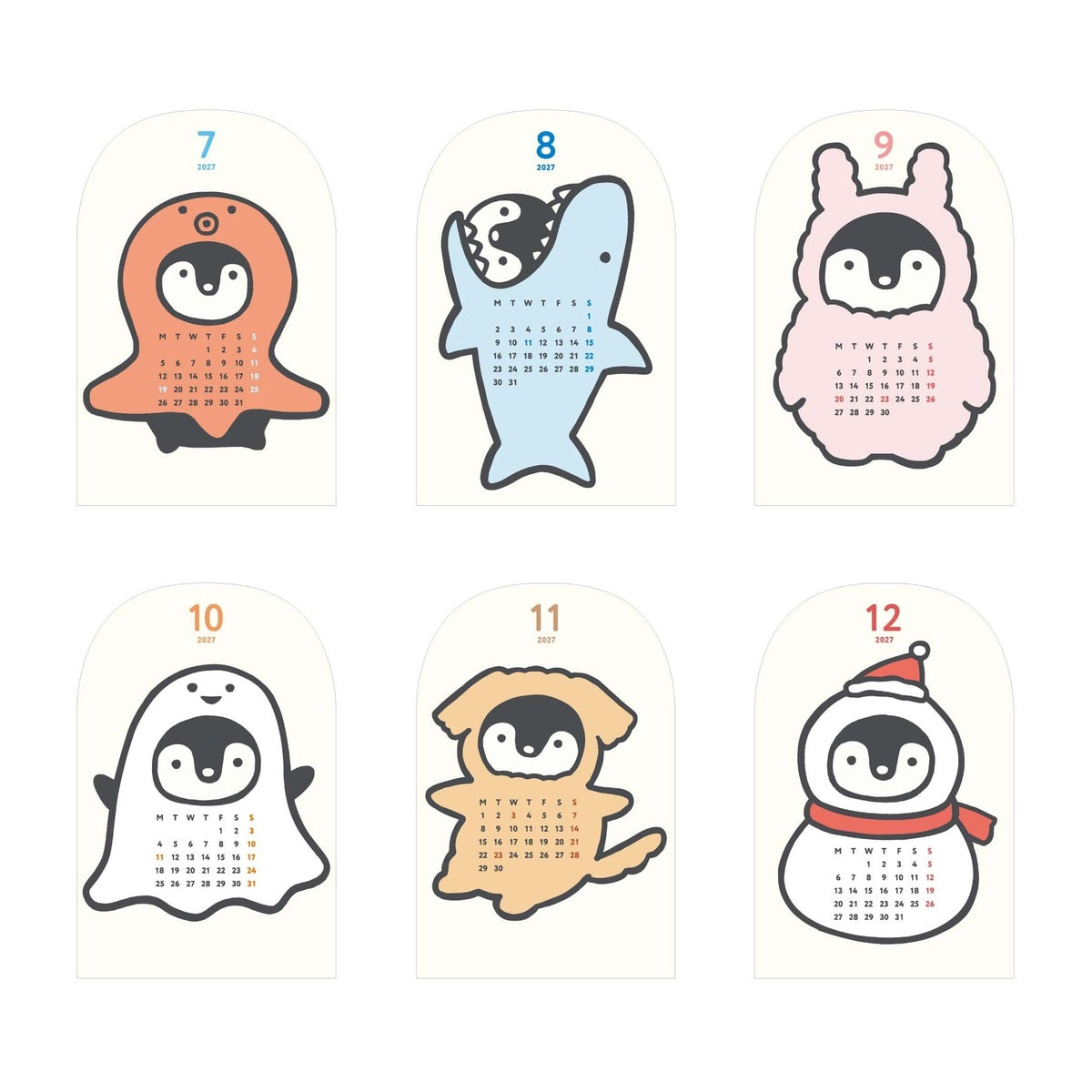 Kalender - 2027 - Tischkalender - Kigurumi