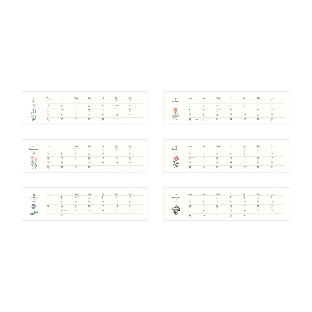 Kalender - 2027 - Tischkalender - Ring-Kalender (quer lang)