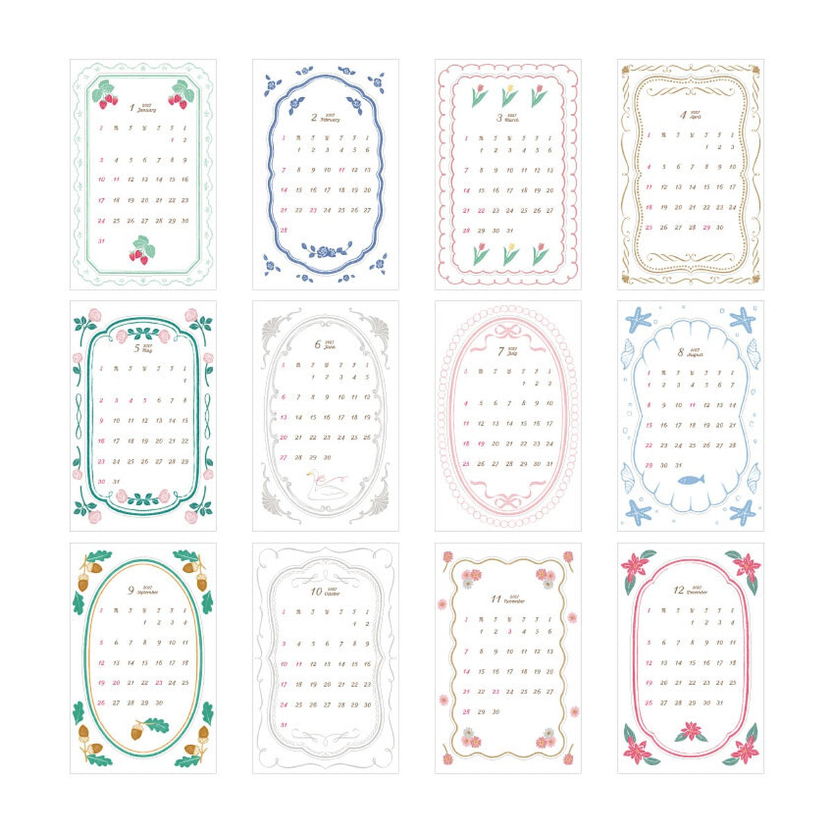 Kalender - Kalender Sticker - 2027
