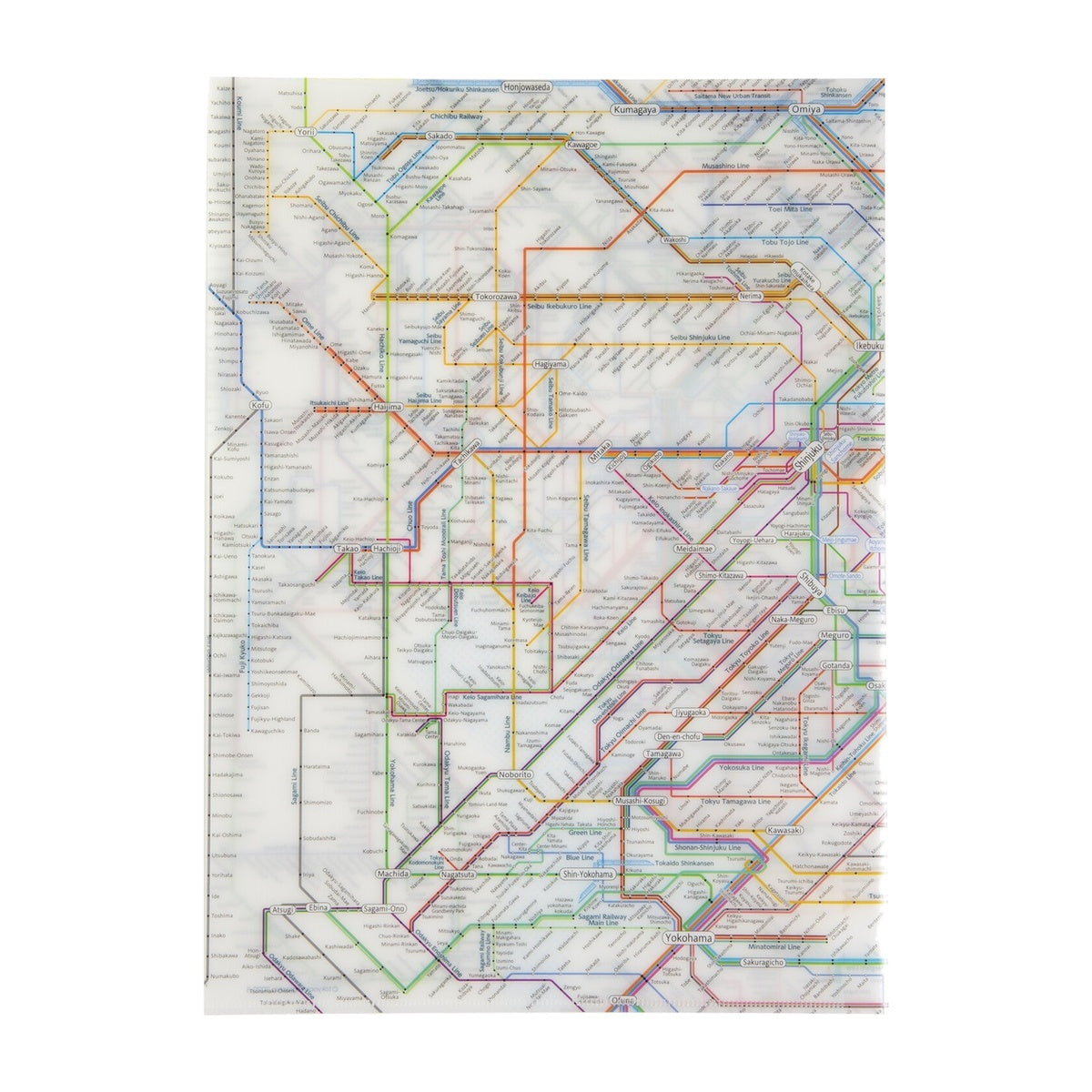 Dokumentenhülle - Tokyo Cartographic - Railway Map A4