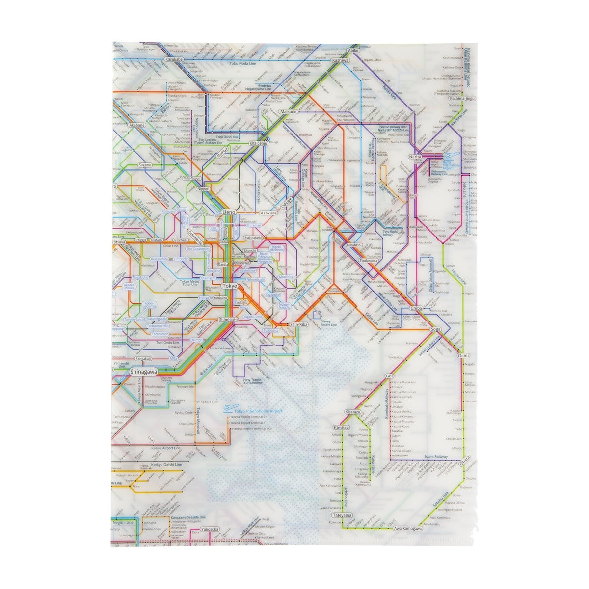 Dokumentenhülle - Tokyo Cartographic - Railway Map A4