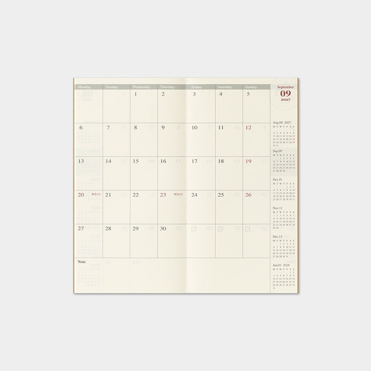 Tagebuch - TRAVELER'S notebook - Regular Size - Calendar & Diary - 2027