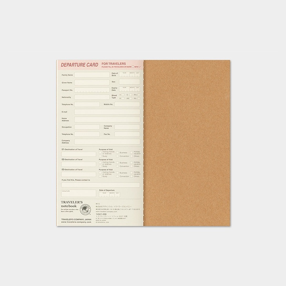 Tagebuch - TRAVELER'S notebook - Regular Size - Calendar & Diary - 2027