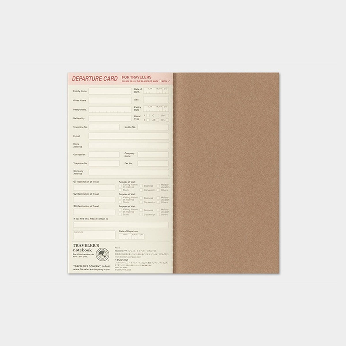 Tagebuch - TRAVELER'S notebook - Regular Size - Calendar & Diary - 2027