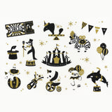 Stoffaufkleber - Fabric Transfer Sticker - Animals - Black & Gold