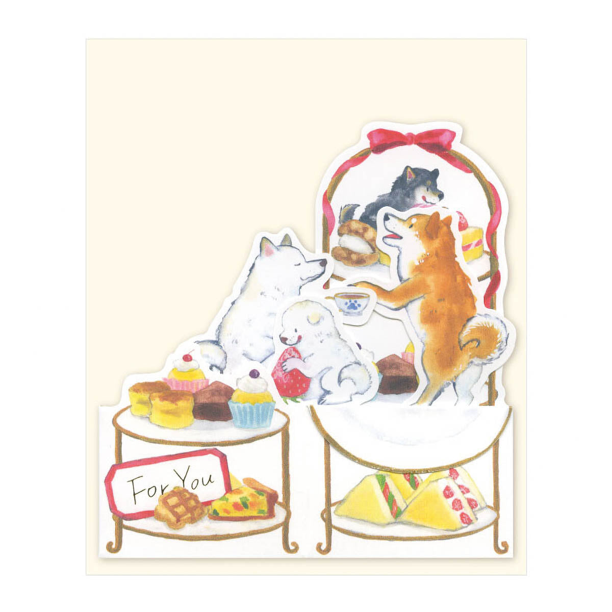 Grußkarte - Natsuka Murata - Shiba Inu and Snacks