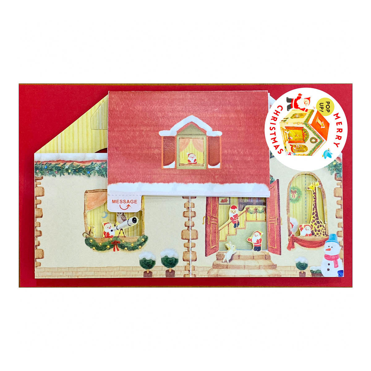 Grußkarte - Mini Santa House - Pop-up Card