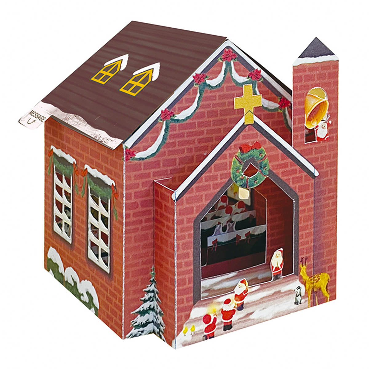 Grußkarte - Mini Santa House - Pop-up Card
