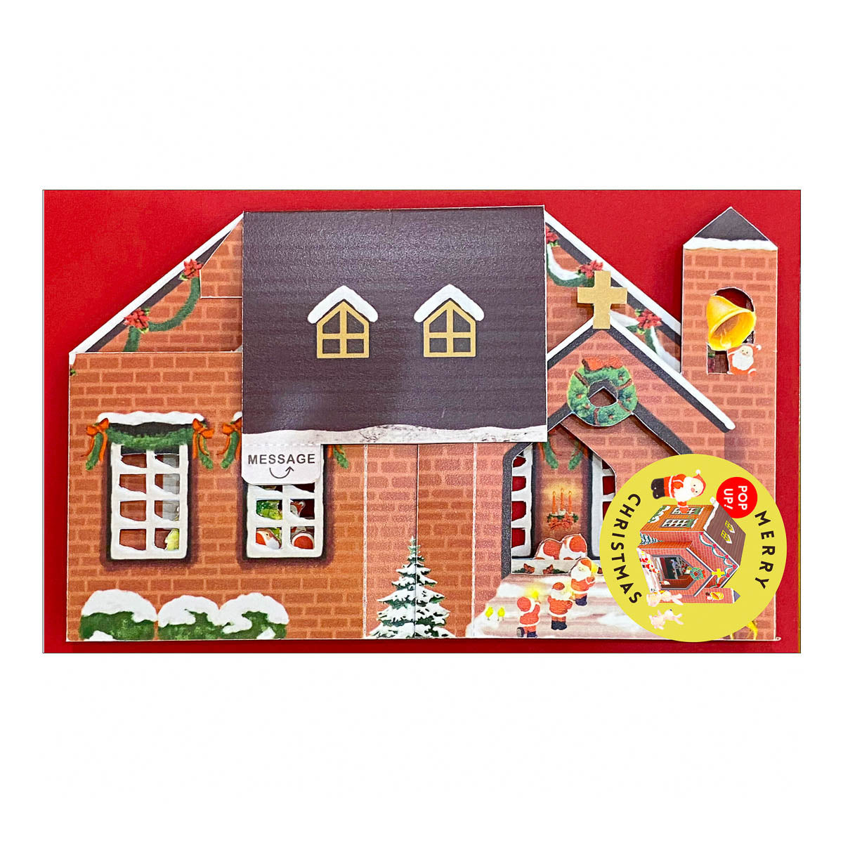 Grußkarte - Mini Santa House - Pop-up Card