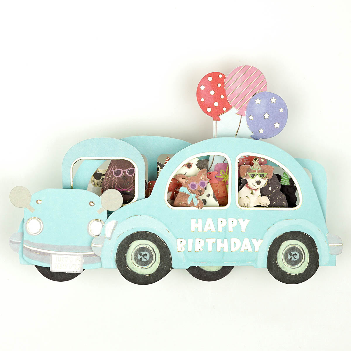 Grußkarte - Birthday Party Car