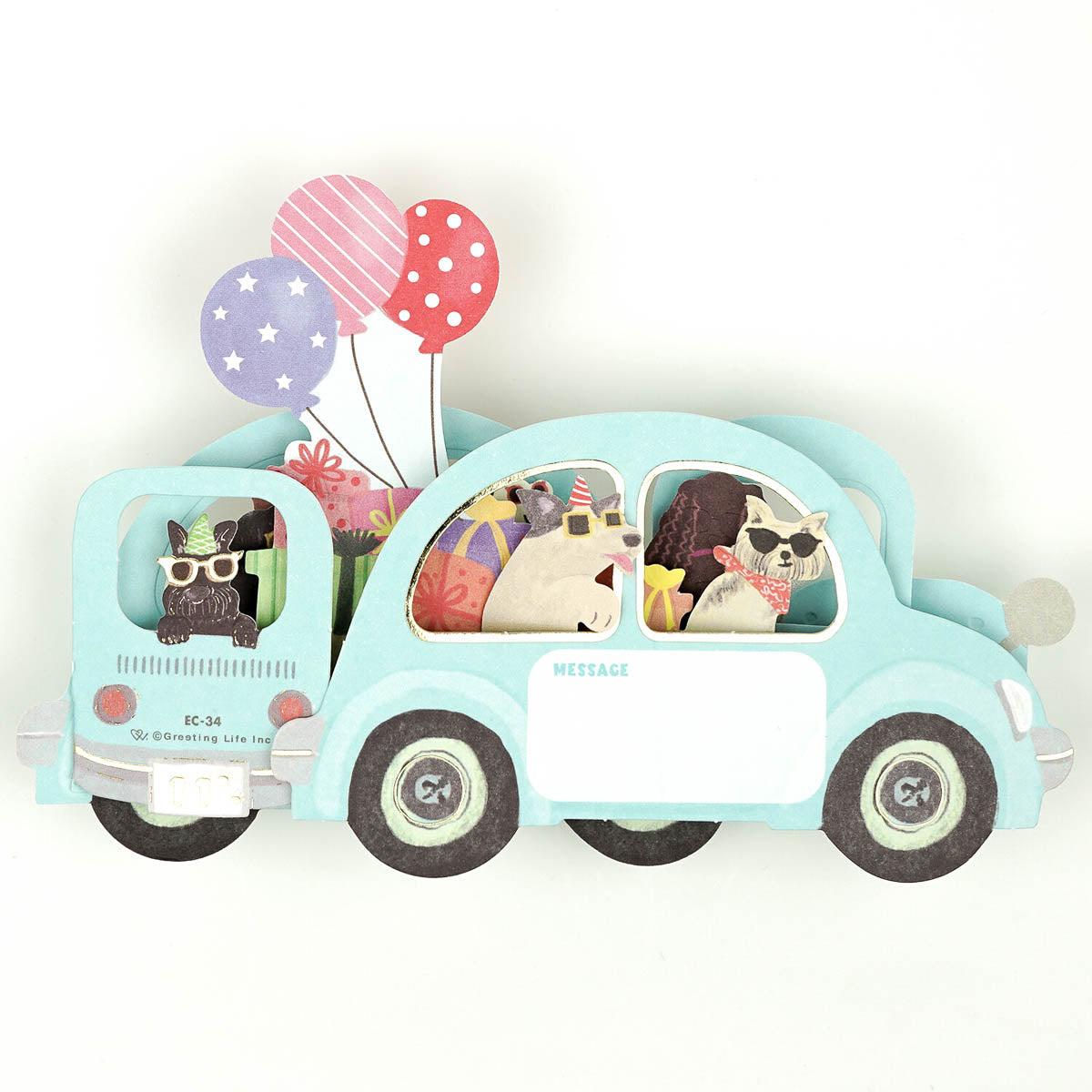 Grußkarte - Birthday Party Car