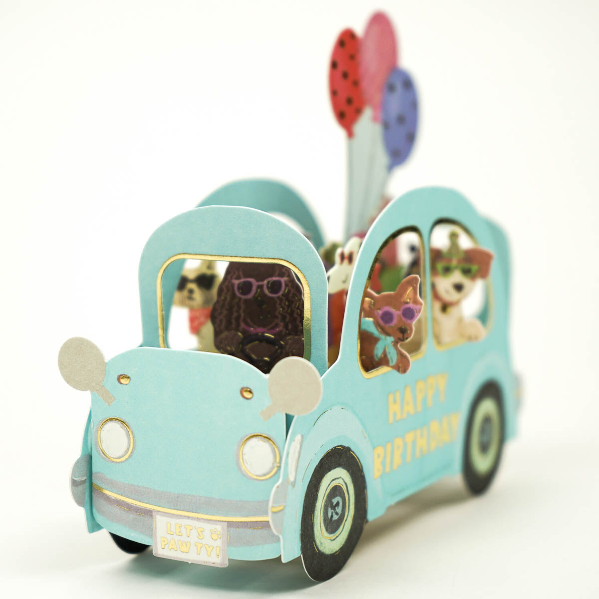 Grußkarte - Birthday Party Car
