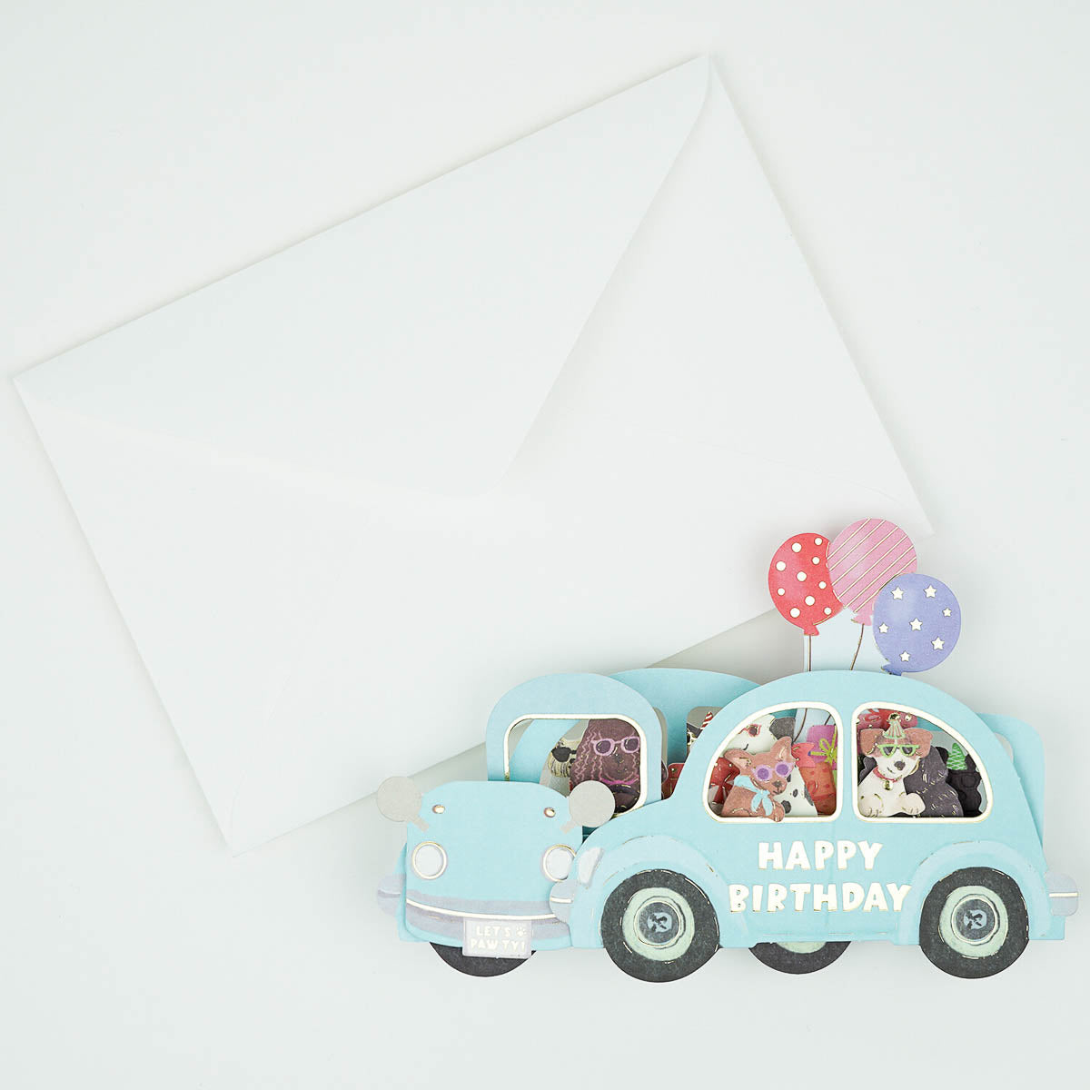 Grußkarte - Birthday Party Car